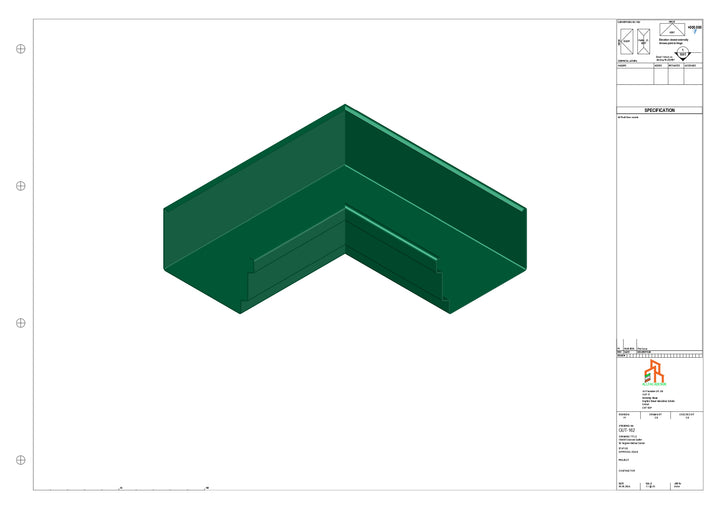 Aluminium Cranked Gutter - Type 12 - 90 Degree Int Corner