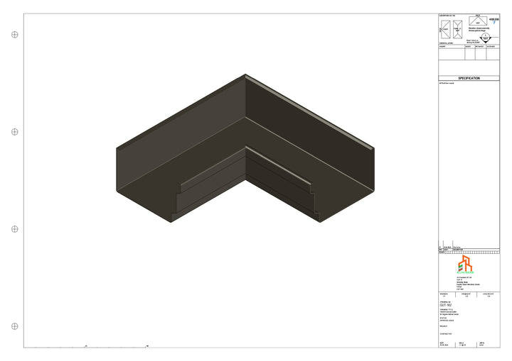 Aluminium Cranked Gutter - Type 12 - 90 Degree Int Corner