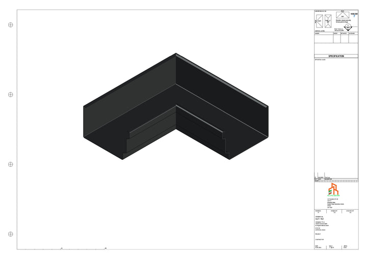 Aluminium Cranked Gutter - Type 12 - 90 Degree Int Corner