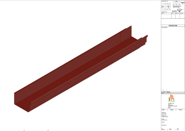 Aluminium Cranked Gutter - Type 12 - 3M Length