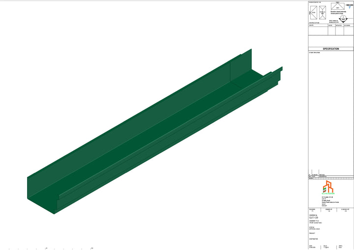 Aluminium Cranked Gutter - Type 12 - 3M Length