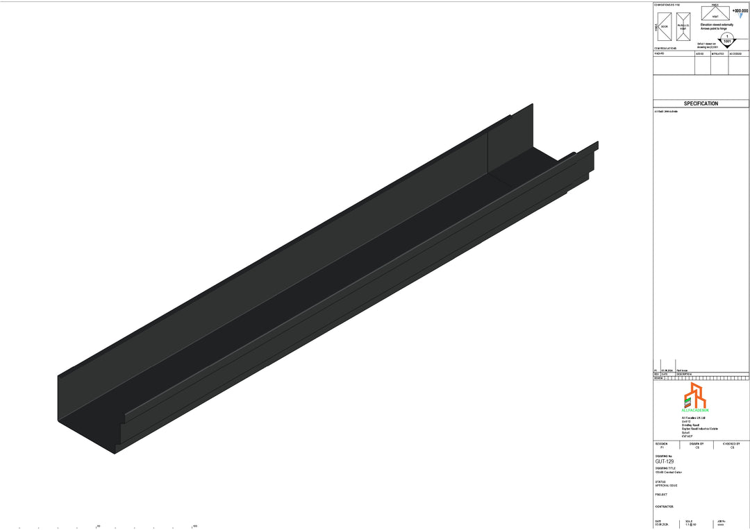 Aluminium Cranked Gutter - Type 12 - 3M Length