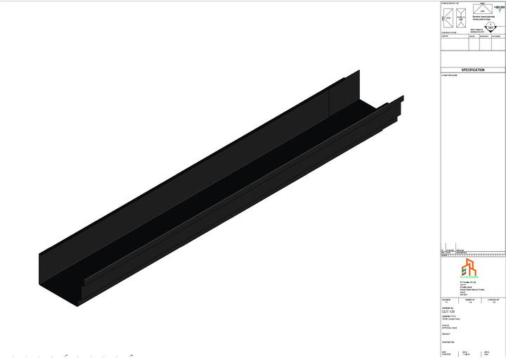 Aluminium Cranked Gutter - Type 12 - 3M Length