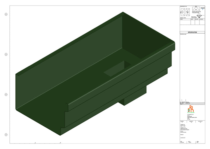 Aluminium Cranked Gutter - Type 12 - End Spout - 76 Sq