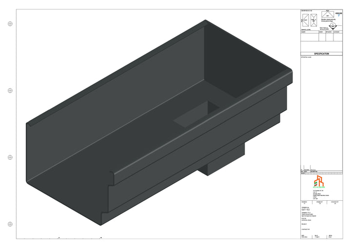 Aluminium Cranked Gutter - Type 12 - End Spout - 76 Sq