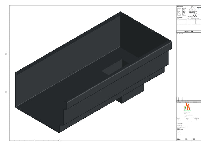 Aluminium Cranked Gutter - Type 12 - End Spout - 76 Sq