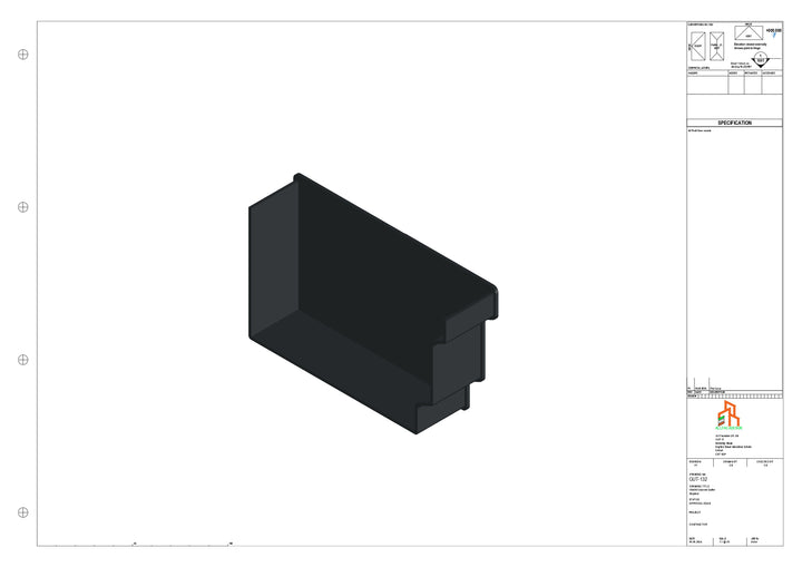 Aluminium Cranked Gutter - Type 12 - Stopend
