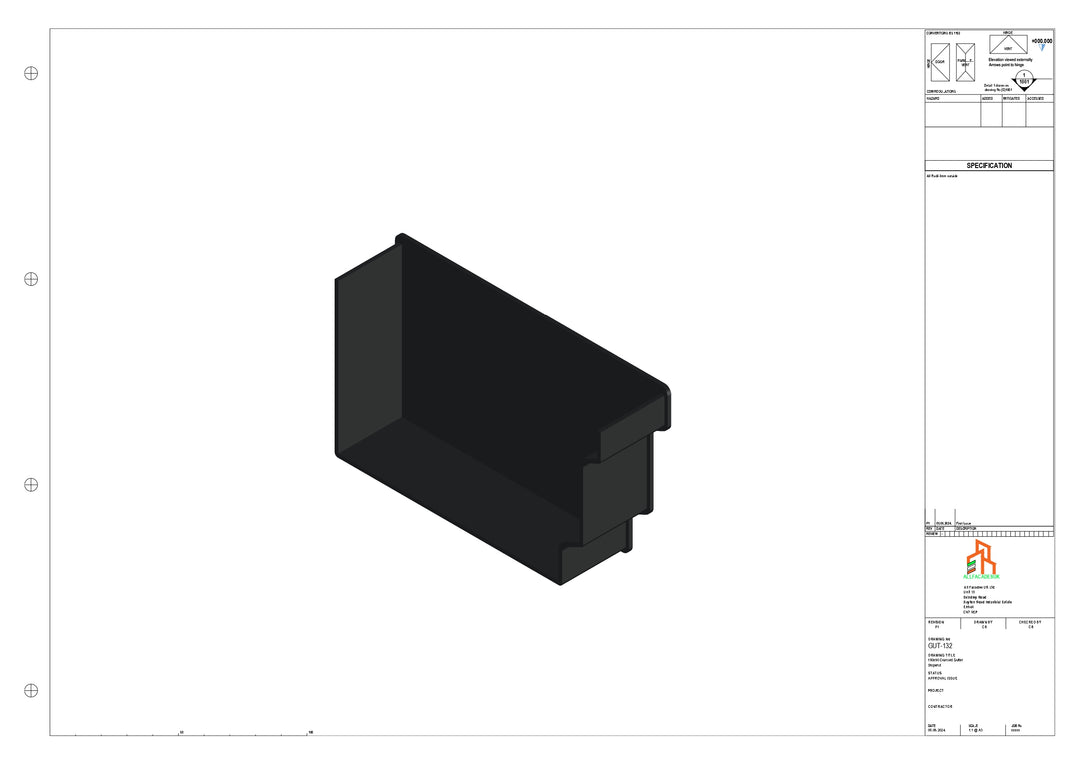 Aluminium Cranked Gutter - Type 12 - Stopend