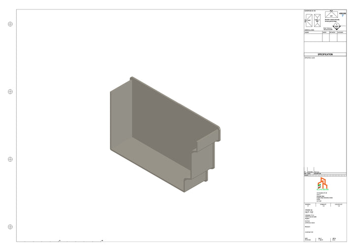 Aluminium Cranked Gutter - Type 12 - Stopend