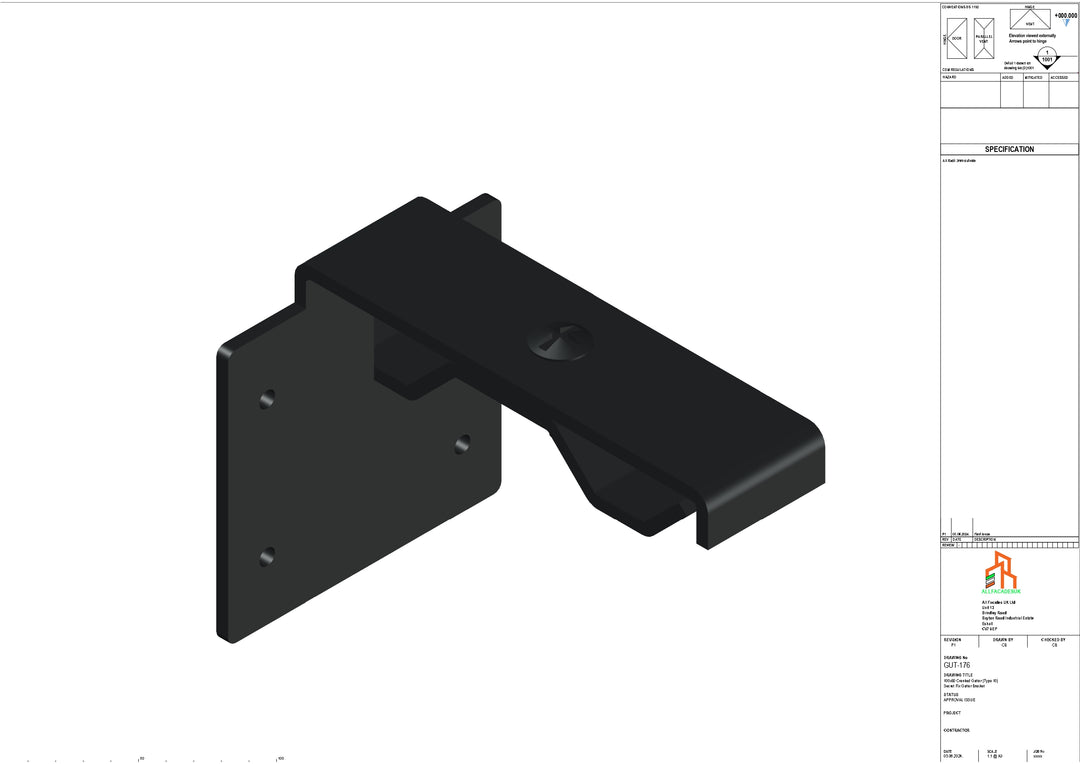 Aluminium Cranked Secret Fix Bracket - Type 10