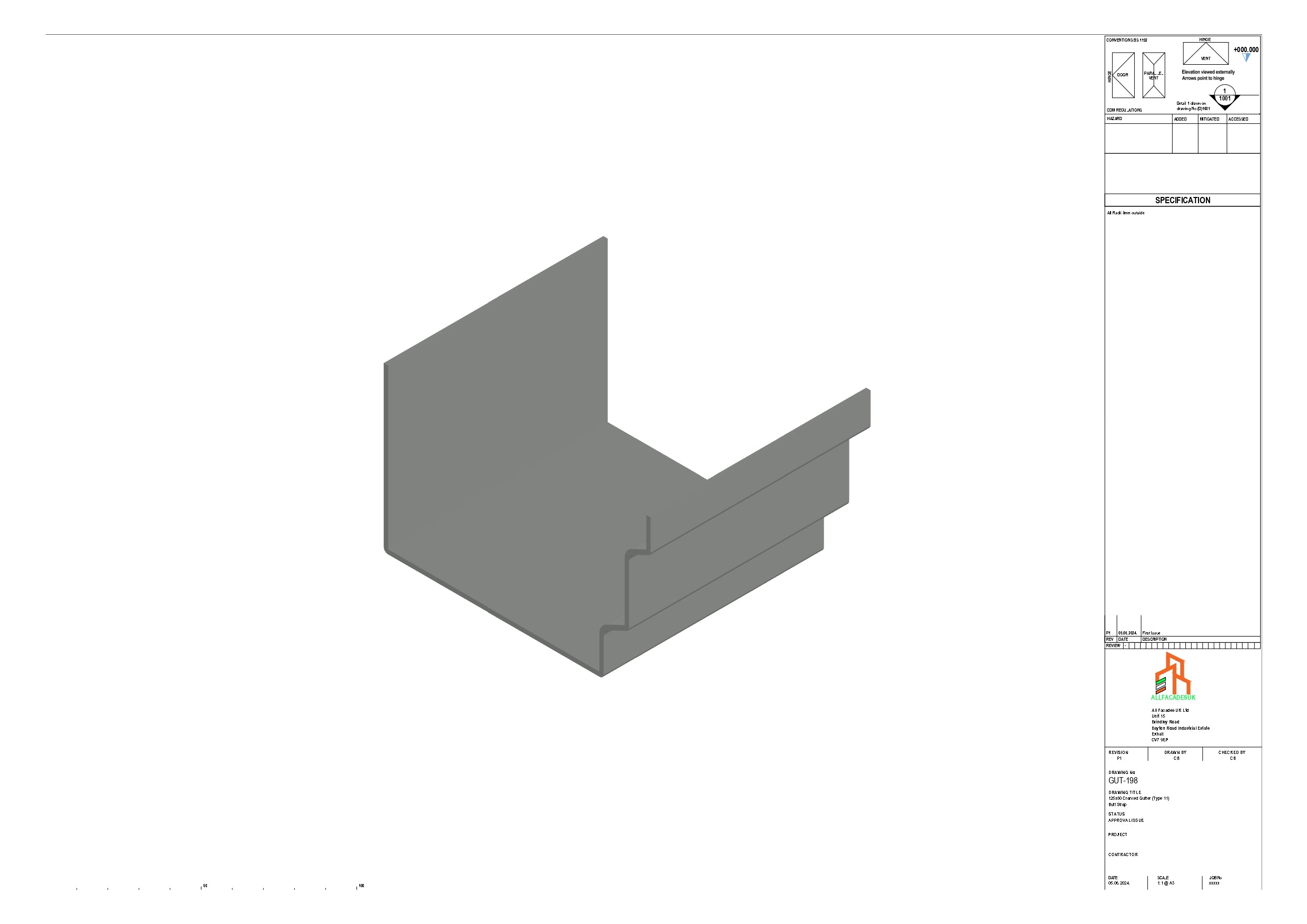 Aluminium Cranked Butt Strap - Type 11 – Aluminium Cladding Ltd