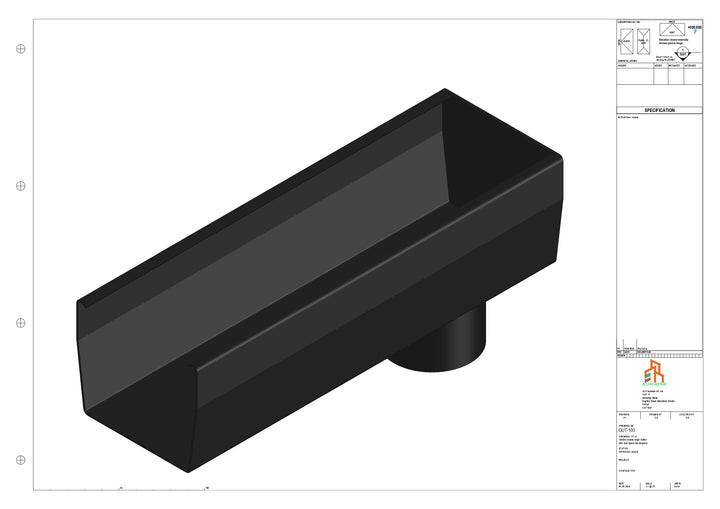 Aluminium Double Slope - Type 7 - End Spout - 63 Dia