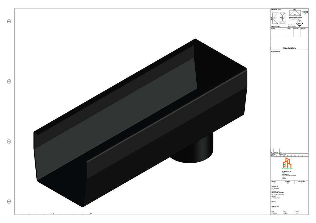Aluminium Double Slope - Type 7 - End Spout - 63 Dia