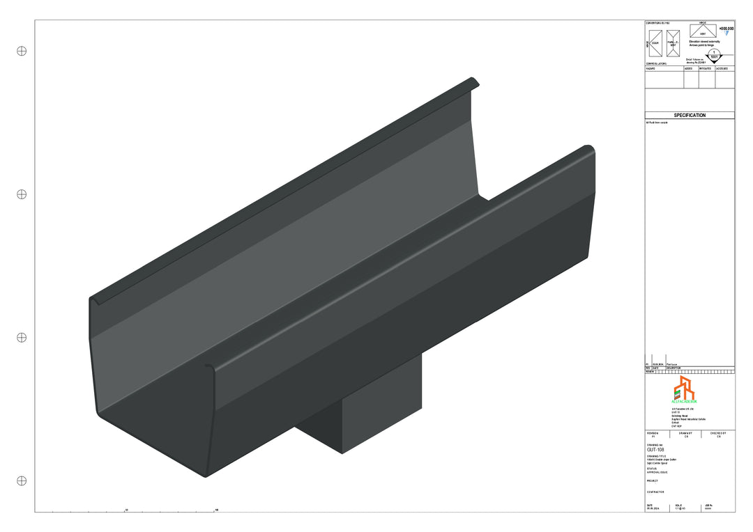 Aluminium Double Slope - Type 7 - Centre Spout - 76 Sq