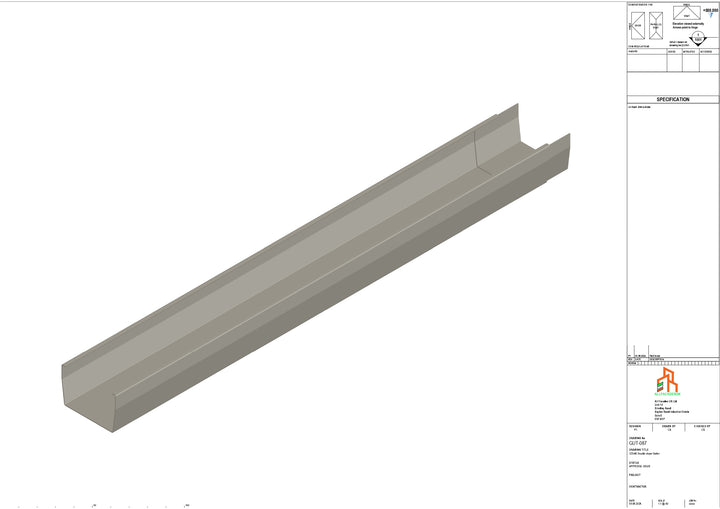 Aluminium Double Slope Gutter - Type 8 - 3M Length