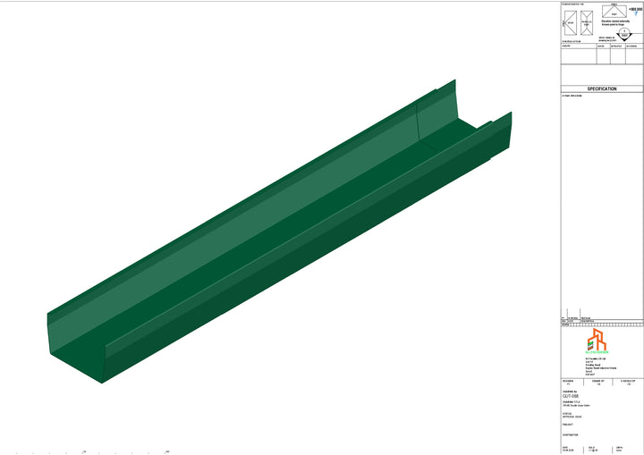 Aluminium Double Slope Gutter - Type 9 - 3M Length