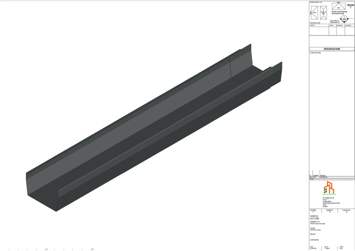 Aluminium Double Slope Gutter - Type 9 - 3M Length