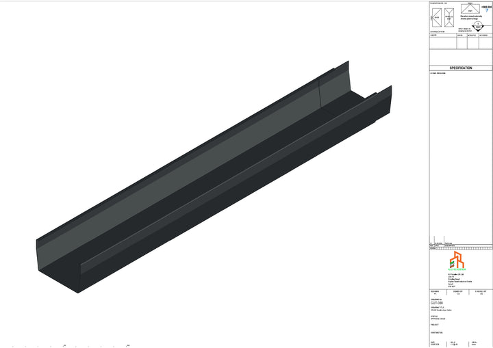 Aluminium Double Slope Gutter - Type 9 - 3M Length