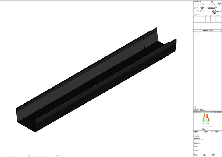 Aluminium Double Slope Gutter - Type 9 - 3M Length