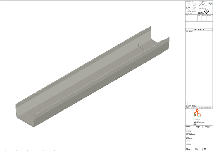 Aluminium Double Slope Gutter - Type 9 - 3M Length