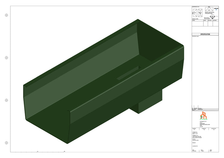 Aluminium Double Slope - Type 8 - End Spout - 76 Sq