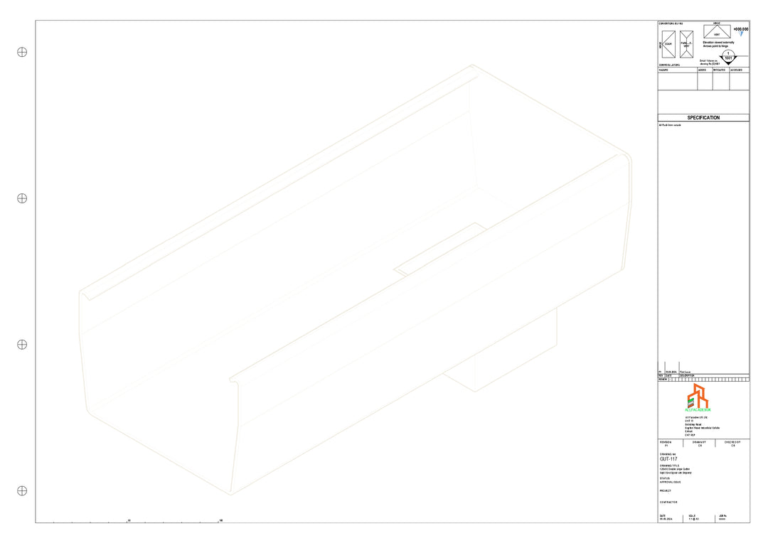 Aluminium Double Slope - Type 8 - End Spout - 76 Sq
