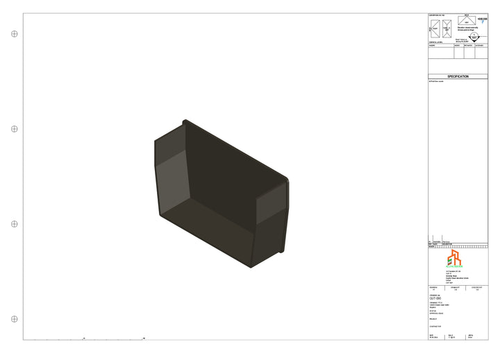 Aluminium Double Slope Gutter - Type 8 - Stopend