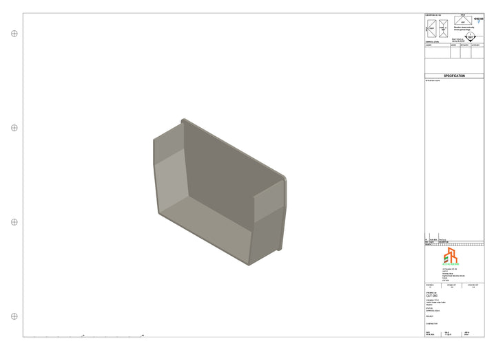 Aluminium Double Slope Gutter - Type 8 - Stopend