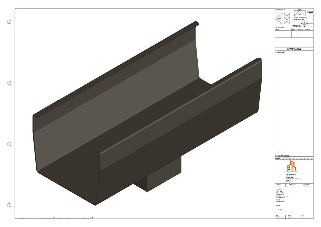 Aluminium Double Slope - Type 9 - Centre Spout - 76 Sq