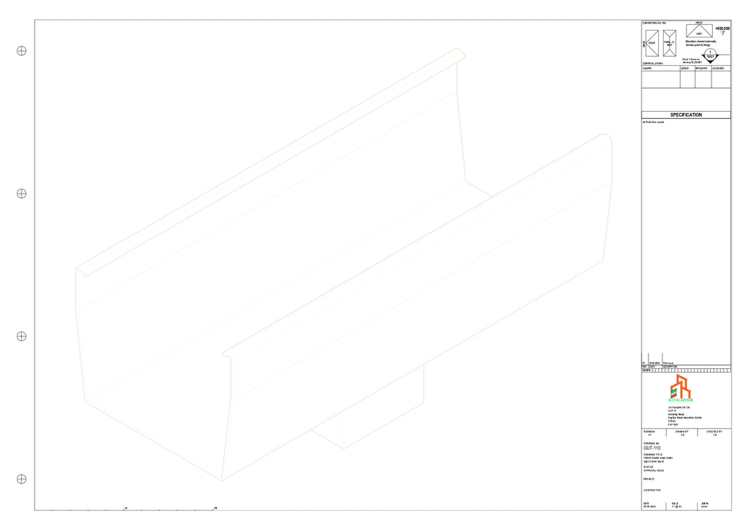 Aluminium Double Slope - Type 9 - Centre Spout - 76 Sq