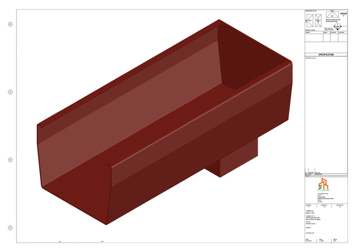 Aluminium Double Slope - Type 9 - End Spout - 76 Sq