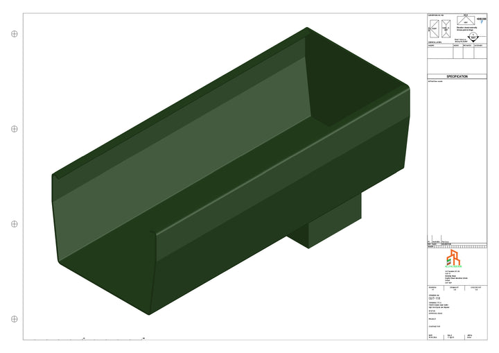Aluminium Double Slope - Type 9 - End Spout - 76 Sq