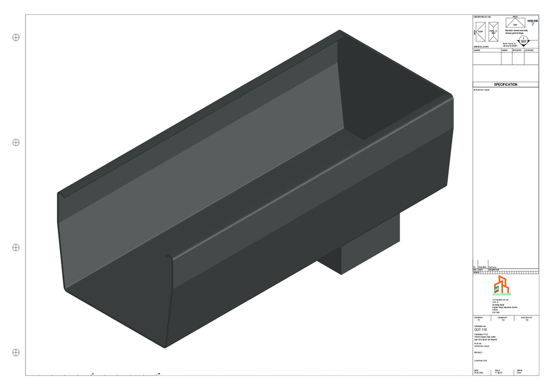 Aluminium Double Slope - Type 9 - End Spout - 76 Sq