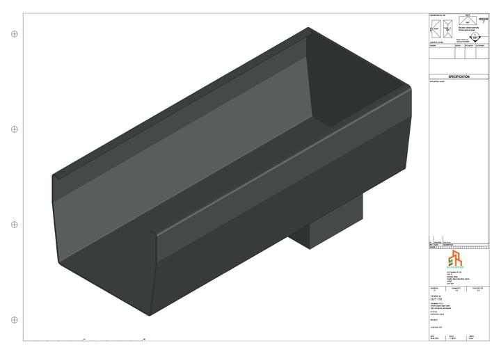 Aluminium Double Slope - Type 9 - End Spout - 76 Sq