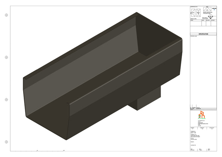 Aluminium Double Slope - Type 9 - End Spout - 76 Sq