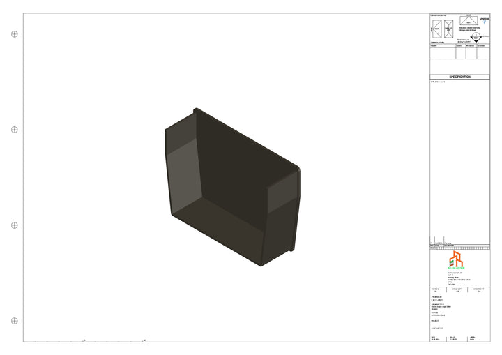 Aluminium Double Slope Gutter - Type 9 - Stopend