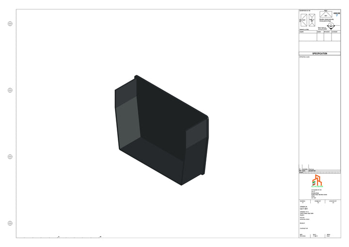Aluminium Double Slope Gutter - Type 9 - Stopend