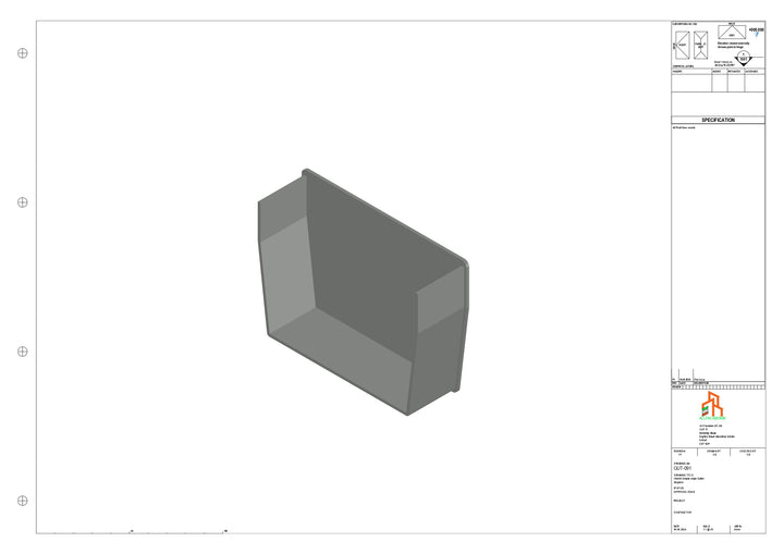 Aluminium Double Slope Gutter - Type 9 - Stopend