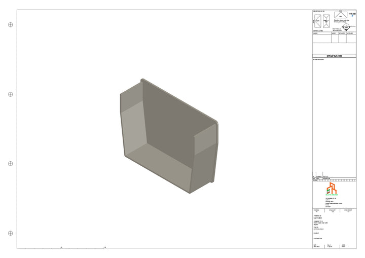 Aluminium Double Slope Gutter - Type 9 - Stopend