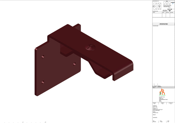 Aluminium Double Slope Secret Fix Bracket - Type 8