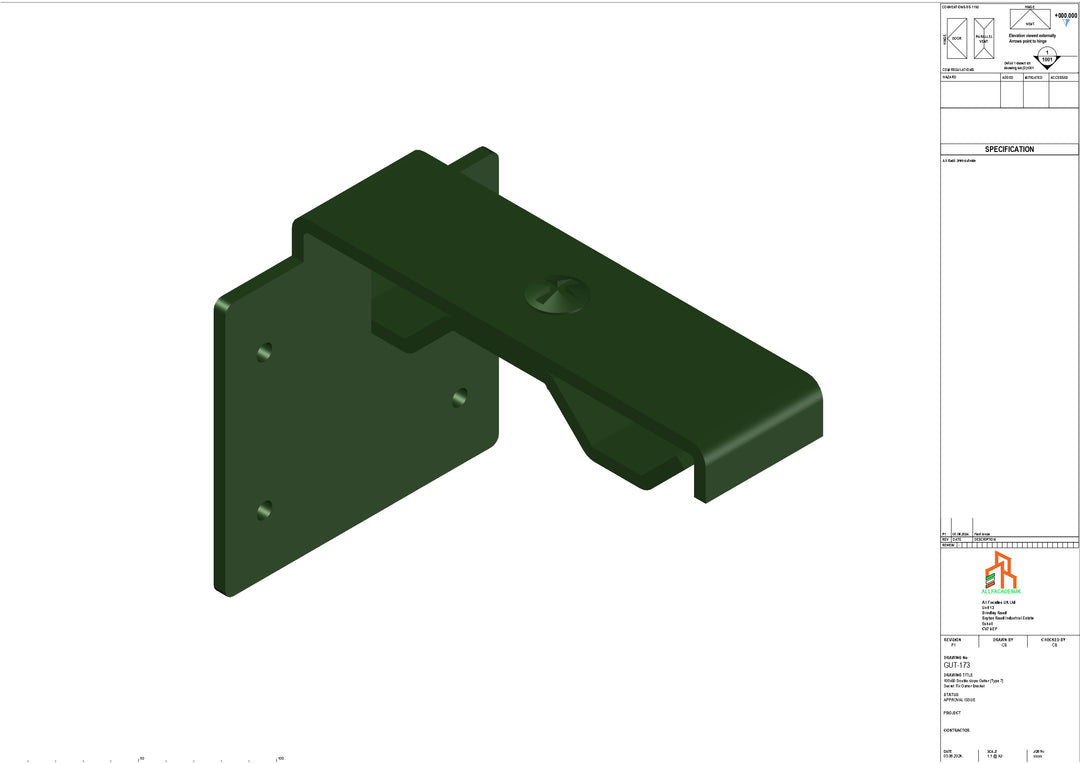 Aluminium Double Slope Secret Fix Bracket - Type 8