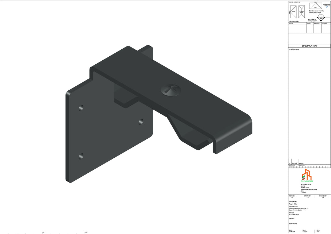 Aluminium Double Slope Secret Fix Bracket - Type 8