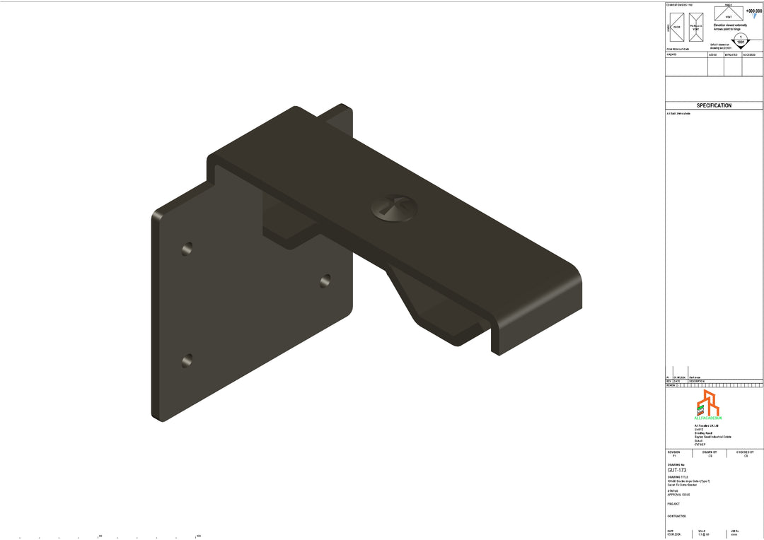 Aluminium Double Slope Secret Fix Bracket - Type 8