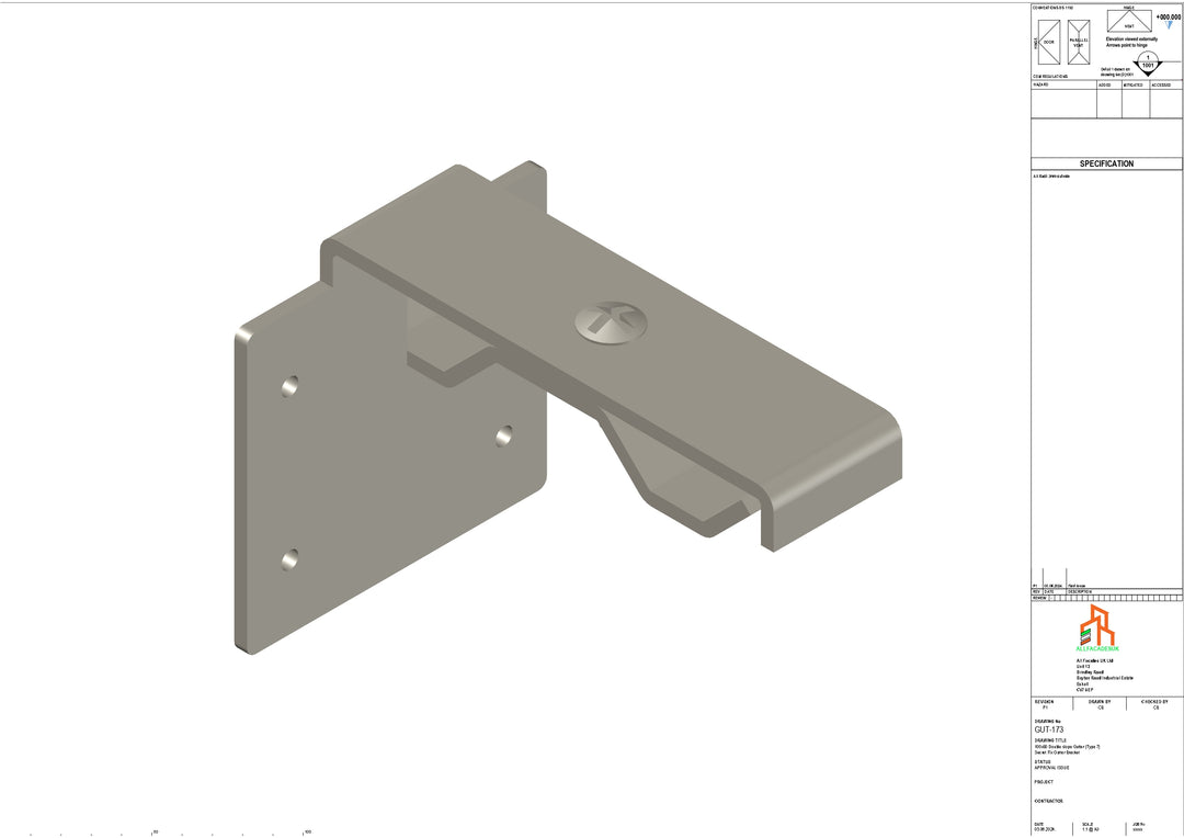 Aluminium Double Slope Secret Fix Bracket - Type 8