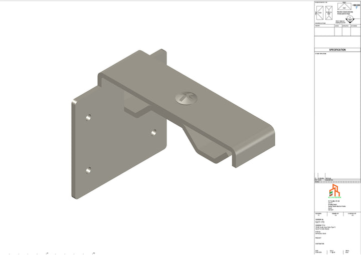 Aluminium Double Slope Secret Fix Bracket - Type 8