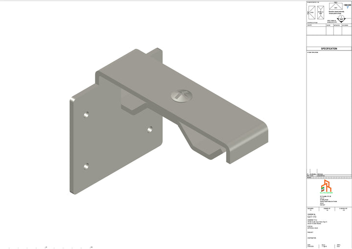 Aluminium Double Slope Secret Fix Bracket - Type 8