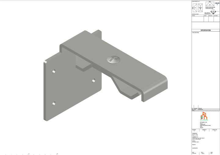 Aluminium Double Slope Secret Fix Bracket - Type 8