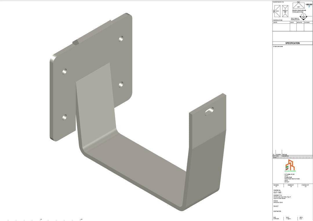 Cladding Bracket Example Aluminium Double Slope Fascia Bracket - Type 8 – Aluminium Cladding Ltd