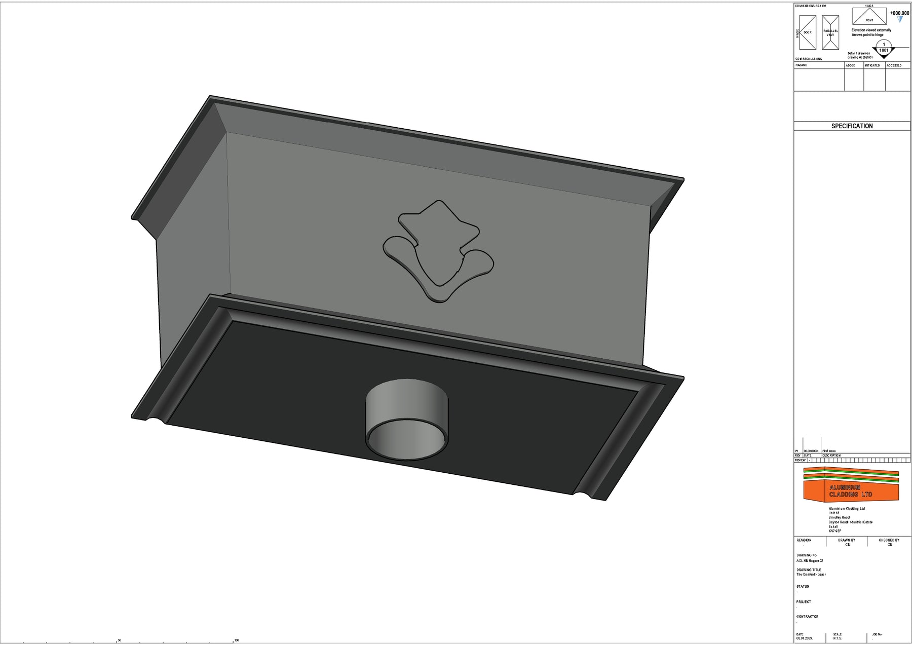 Block Hopper Cladding Cast Aluminium Cranford Hopper – Aluminium Cladding Ltd