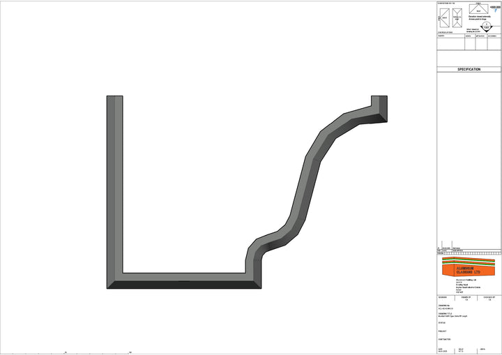 Cast Aluminium Moulded No46 Ogee Gutter 6ft Length